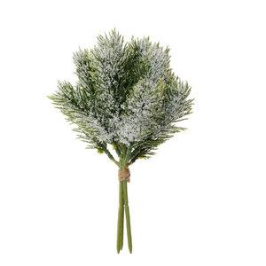 18cm pine needle bunch x3 LY402006A snowy