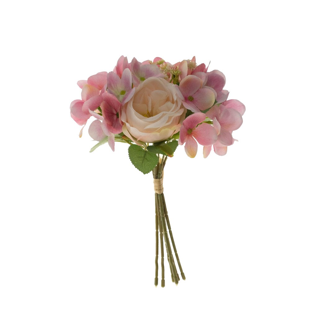 26cm rose hydrangea bouquet  *6 LY16601 