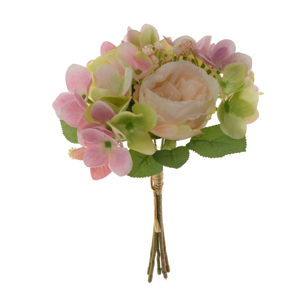 26cm rose hydrangea bouquet  *6 LY16601 