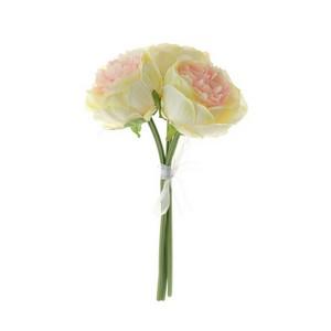 3 heads peony bouquet tied with ribbon LY16403