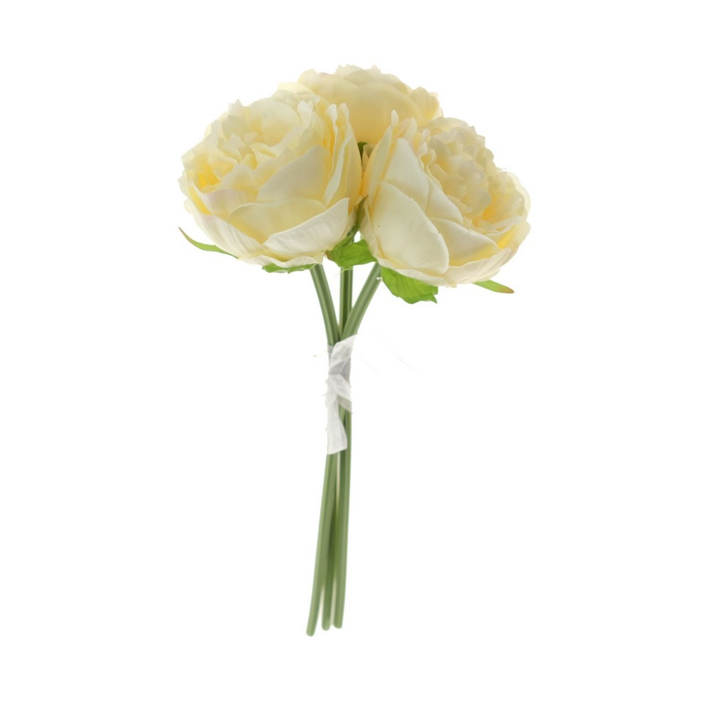 3 heads peony bouquet tied with ribbon LY16403
