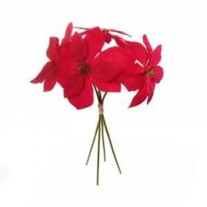 30cm velvet poinsettia bush x 4