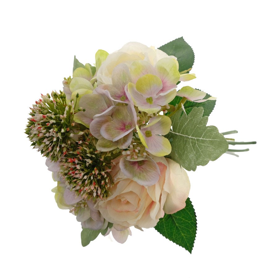 32cm rose hydrangea mixed with onion flower bouquet x8  LY16583