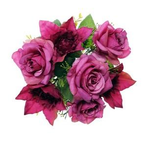 33cm 7 heads rose lily mixed bush LY14473A