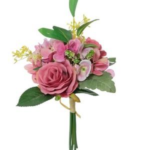 34cm rose hydrangea olive leaf bushx6 LY16685