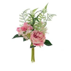 36cm total rose fern hydrangea bunch LY13541