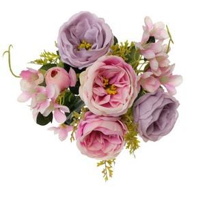 40cm rose blossom bush x6 LY16635
