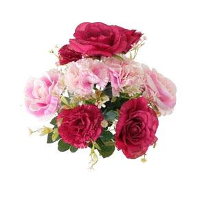 42cm rose carnation mixed bushx9  LY16626