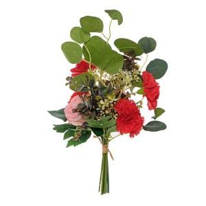 43cm rose carnation eucalyptus bush LY16690