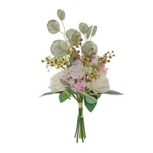 44cm rose hydrangea eucalyptus leaf bush  LY16689