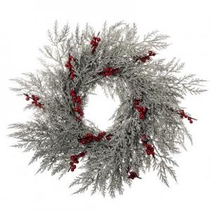 55CM Cedar  Berry wreath flocked