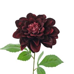 58cm Velvet dahlia stem with 2 set leaves flower dia 13cm LY102069 