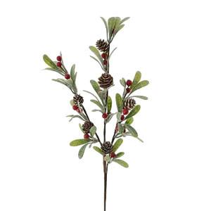 58cm pine cone berry foliage spray frosted LY203078