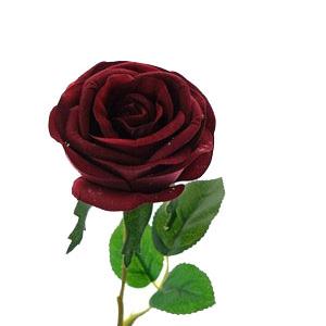 62cm velvet rose stem 2 set leaves flower dia9.5cm LY101086