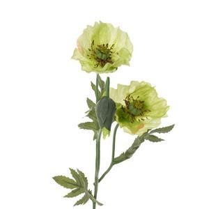 65 cm 2 head 1 bud  poppy stem LY13659