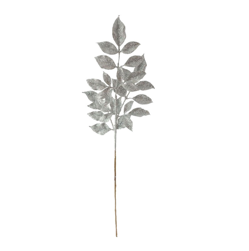 66cm silver glitter leave branch LY203035A 