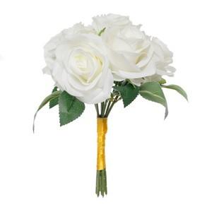 8 Head rose bush with ribbon LY16569A