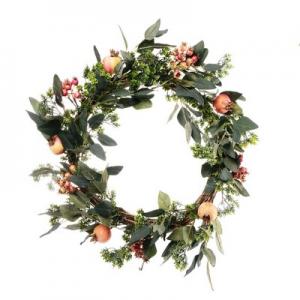 Large Xmas decor wreath Eucalyptus pomegranate