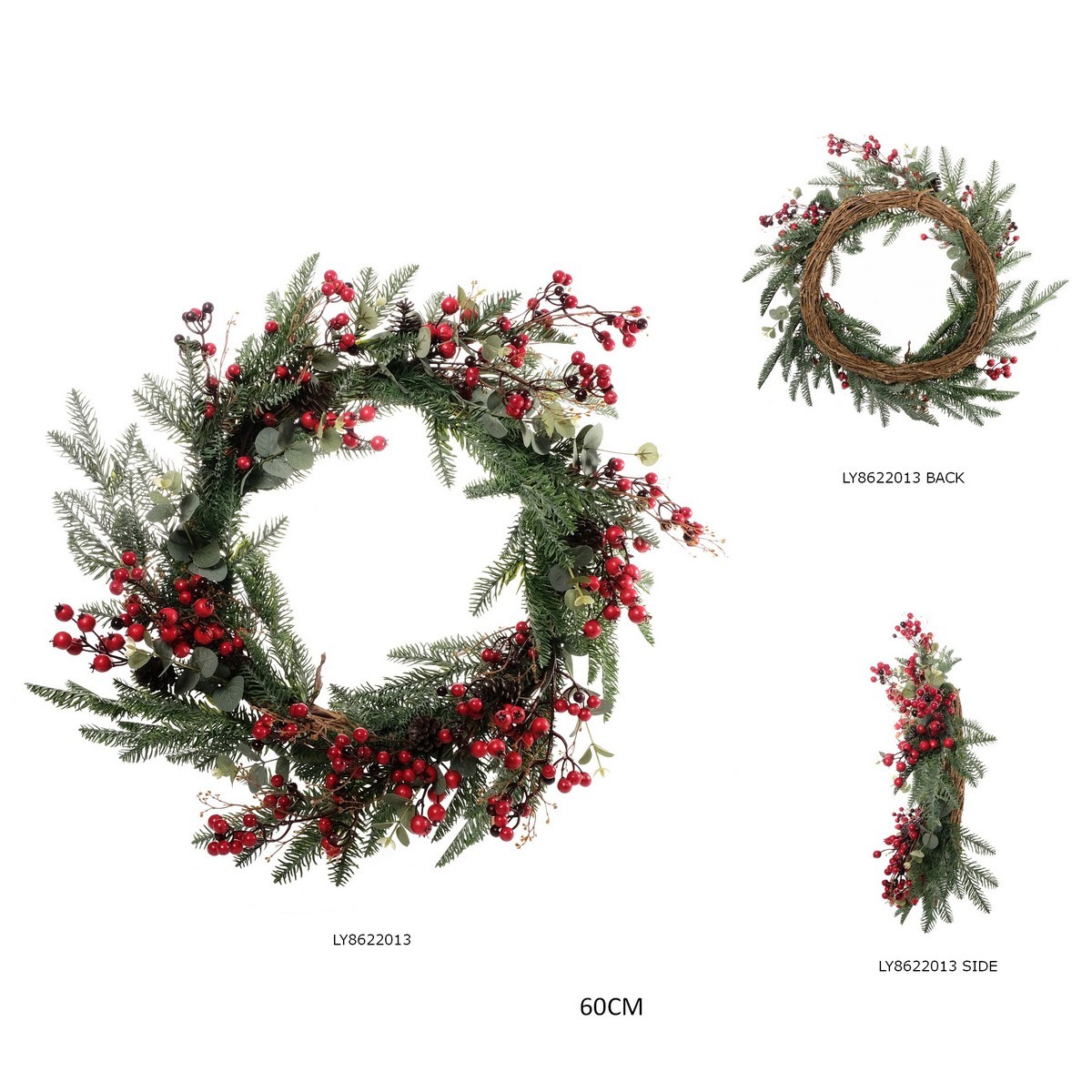 Large Xmas decor wreath cedar berry