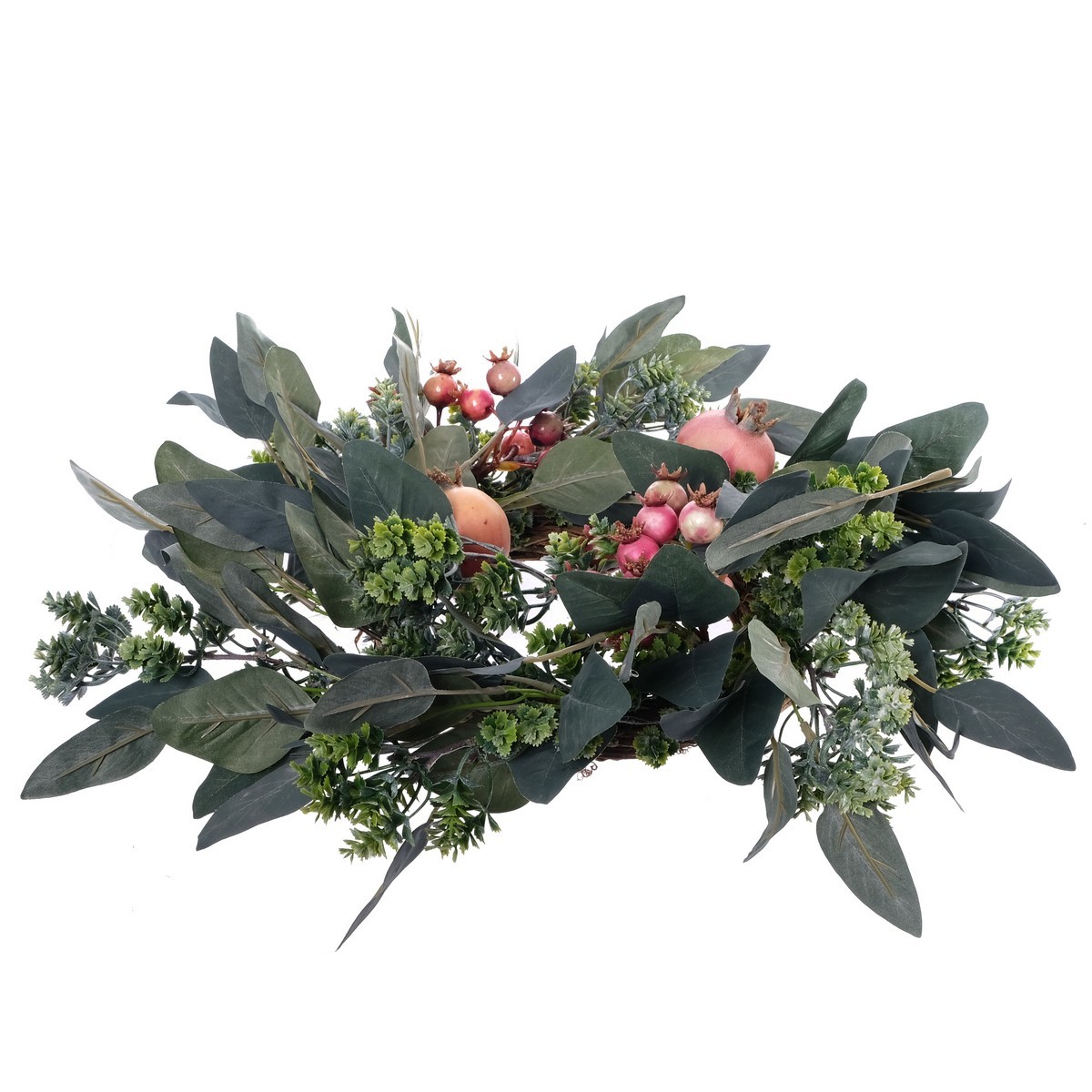 Small Xmas decor wreath Eucalyptus pomegranate