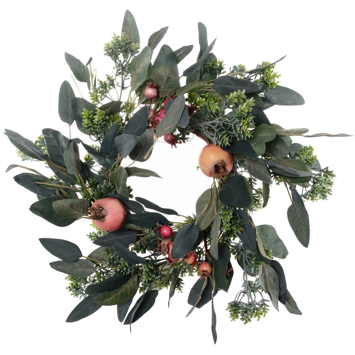 Small Xmas decor wreath Eucalyptus pomegranate