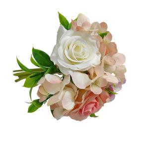 rose hydrangea grass mixed bouquet