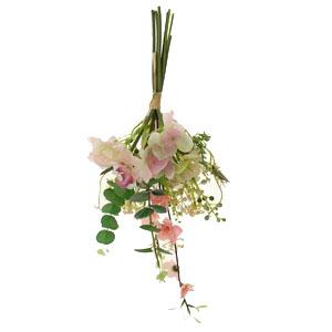 total 46cm mixed  arrangment with peach blossom,eucalyptus, berry hydrangea etc LY16586